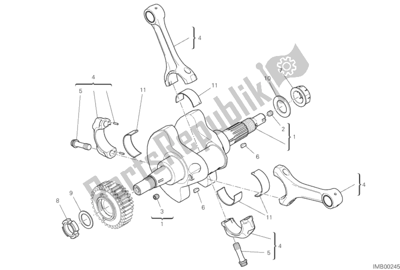 All parts for the Connecting Rods of the Ducati Scrambler 1100 Special USA 2018